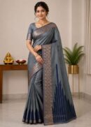 Grey Soft Silk Saree