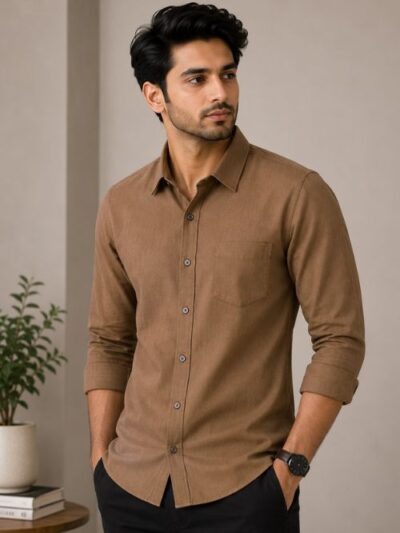 Classic Coffee Brown Formal Shirt