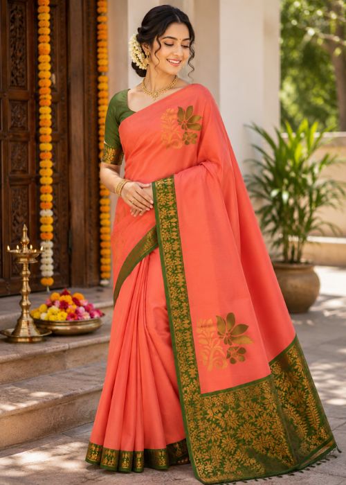 orange saree